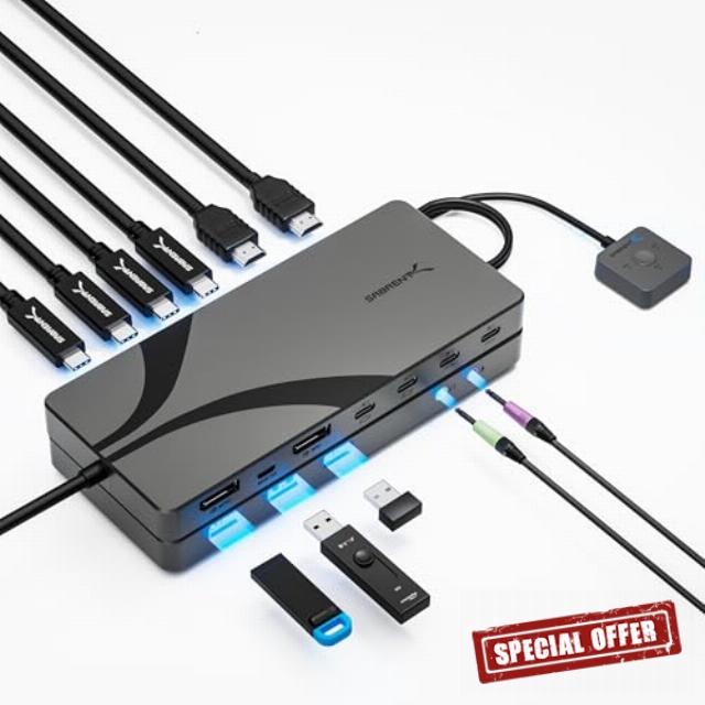SABRENT KVM Switch for 3 Computers