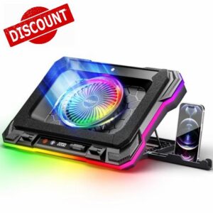 Laptop Cooling Pad Powerful Turbo Fan RGB Gaming Notebook Cooler