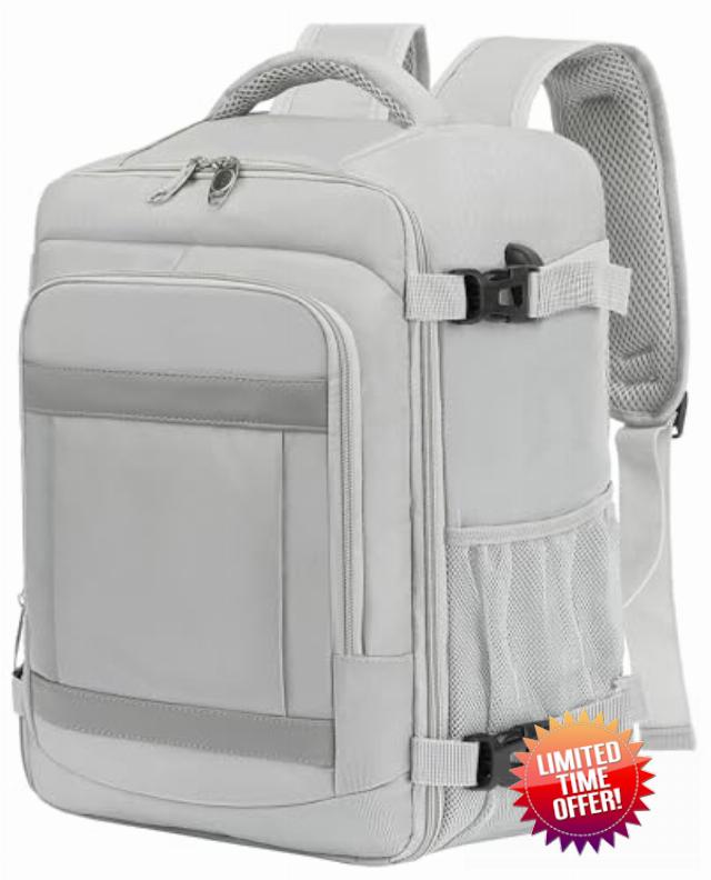 KLOSTAIN Ryanair Cabin Bags 40x30x20 Underseat 24L Laptop Carry On Backpack Fits easyJet Eurowings Wizz Air Light Grey