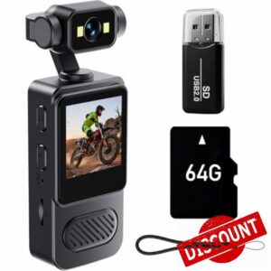 2K Body Camera with 180 Rotatable Lens