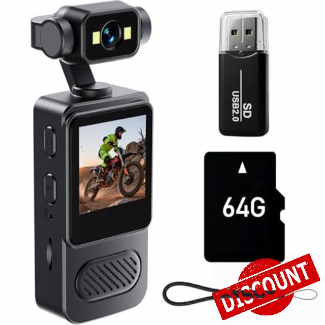 2K Body Camera with 180 Rotatable Lens