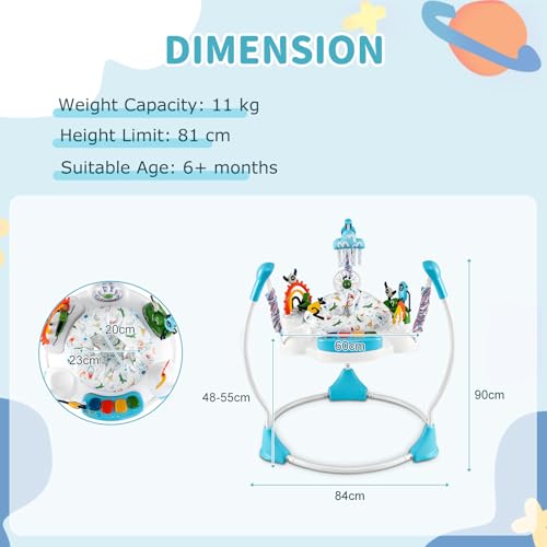Toddler Bouncer Play Center for 6+ Months Boys Girls (Blue)