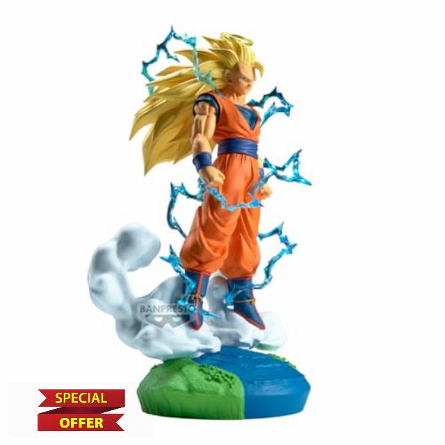 Banpresto Dragon Ball Z History Box Super Saiyan 3 Son Goku | 18cm PVC Statue | Official Banpresto Collectible | Iconic Power‑Up Pose | Non‑Articulated Anime Display Figure