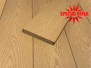 eDecks RealGroove Bark Effect Honey Gold Solid Composite Decking - 3600mm x 146mm x 22mm - 199.044kg - Pack of 15 - Durable Anti-Rot Deck Boards for Patios