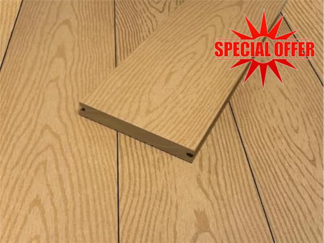 eDecks RealGroove Bark Effect Honey Gold Solid Composite Decking - 3600mm x 146mm x 22mm - 199.044kg - Pack of 15 - Durable Anti-Rot Deck Boards for Patios