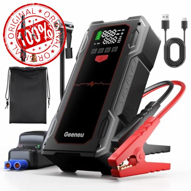 Car Battery Booster Jump Starter Power Pack with Air Compressor，Portable 3000A Car Jump Pack Power Bank and 150PSI Tyre Inflator