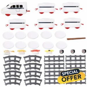 Sushi Train Rotating Food Train for Table Household Dinner with Rail Conveyor Belt