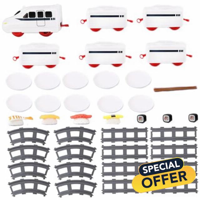 Sushi Train Rotating Food Train for Table Household Dinner with Rail Conveyor Belt