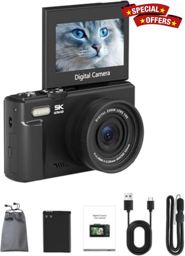 Optinexo 5K Digital Compact Camera (Black)