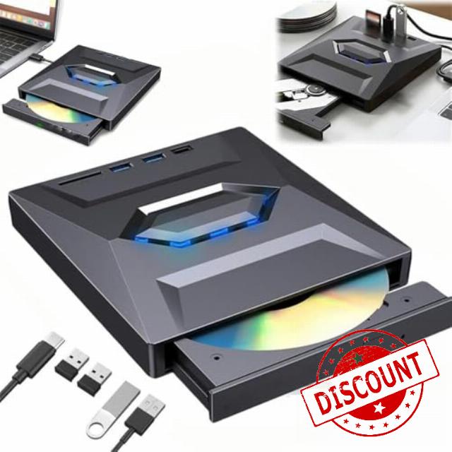 7-in-1 External USB DVD Drive & Blu-ray Player