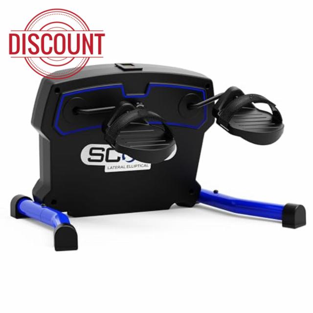 Scoop Lateral Elliptical | Compact Under Desk Exercise Equipment & Lateral Elliptical Machine | Leg Exerciser While Sitting for Seniors | Low-Impact Leg Exerciser for Balance