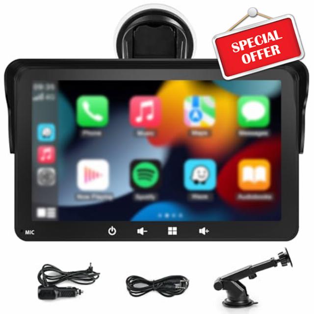 Autolink 7 inch Wireless Apple Carplay & Android Auto Car Play Sun Visor Screen