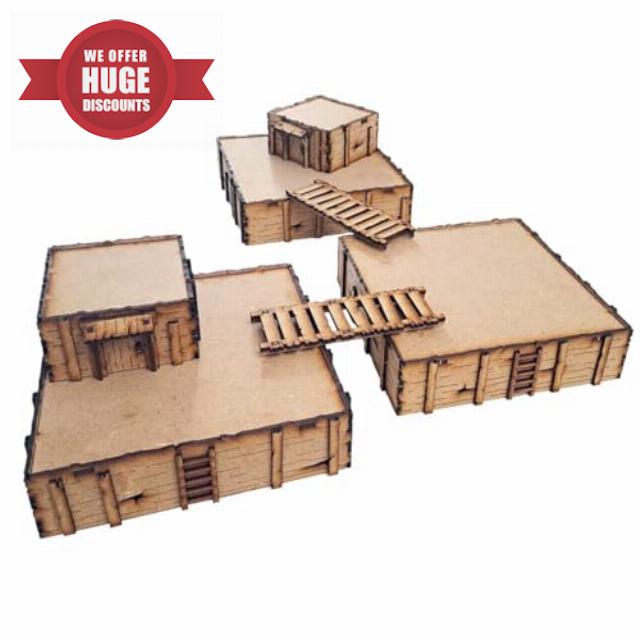 Trench Concrete - Set of Scenic Elements Compatible with Trench Crusade for Miniature Scale 28 mm/35 mm - Tabletop Miniatures Wargame 3D Scenery Terrain - MDF 3 mm