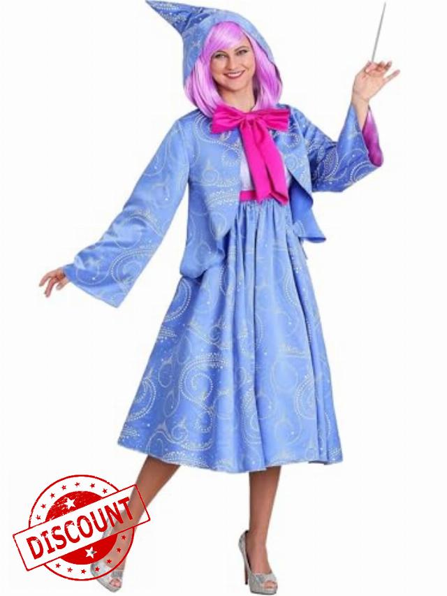 Women Plus Size Fairy Godmother Fancy Dress Costume Adult Halloween Cinderella Cosplay Costume