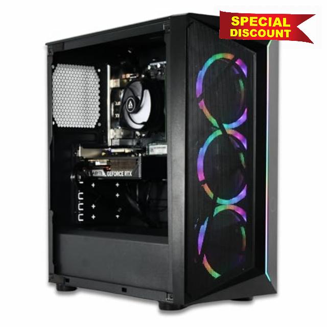 XUM CMP Gaming PC: Intel Core i7-12700 RTX 5060 8GB 32GB RAM 512GB NVMe SSD + 1TB HDD 700W PSU aRGB Lighting WiFi Windows 11 Home Desktop