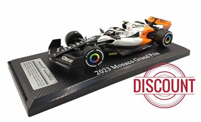 OPO 10 - 1:24 scale Formula 1 car with driver's helmet compatible with McLaren MCL60 Piastri #81 2023 Monaco Grand Prix 10th - CCA 81-68203