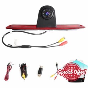 3rd Brake Light Rear Camera for Mercedes Benz Sprinter NCV3 W906 VW Crafter Van 1080p 172°Ultra-Wide View Angle Night Vision Waterproof No Wire Cutting Needed High Mount+10m Cable PAL/NTSC