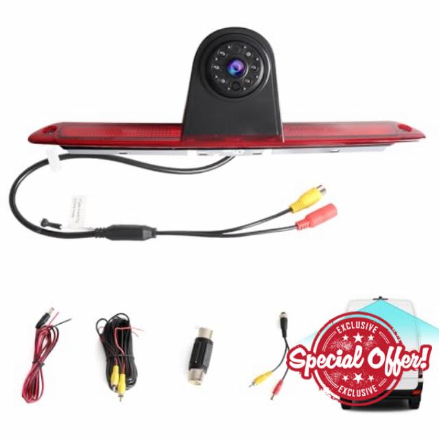 3rd Brake Light Rear Camera for Mercedes Benz Sprinter NCV3 W906 VW Crafter Van 1080p 172°Ultra-Wide View Angle Night Vision Waterproof No Wire Cutting Needed High Mount+10m Cable PAL/NTSC