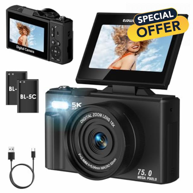 SOPPY 5K Digital Camera with WiFi Transfer