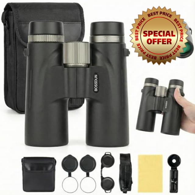 Binoculars 12x42 Night Vision Binoculars For Adults High Power ED Glass Smart Focus Waterproof Fogproof Ideal For Bird Watching Hunting Star Gazing (:12x42 black (with phone h))
