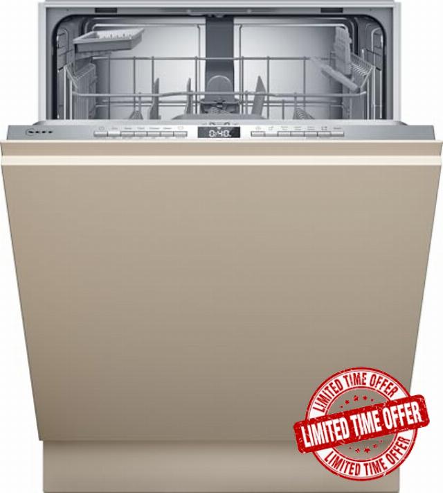 NEFF N50 S175HTX14G Fully Integrated Full Size Dishwasher- Silver Control Panel - C Rated           [Energy Class C]