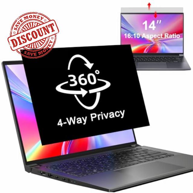 360° Laptop Privacy Screen Protector 14 Inch(16:10 Aspect Ratio)
