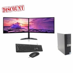 FCS Complete set Dual 22 inch IPS HDMI Monitors & OptiPlex 3040 Core i5 8GB RAM 256GB SSD WiFi Windows 11 Pro 64-Bit Desktop PC Computer Keyboard and Mouse (Renewed)