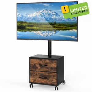5Rcom TV Stand on Wheels for 32-60 inch LED LCD OLED Plasma Flat Curved TVs