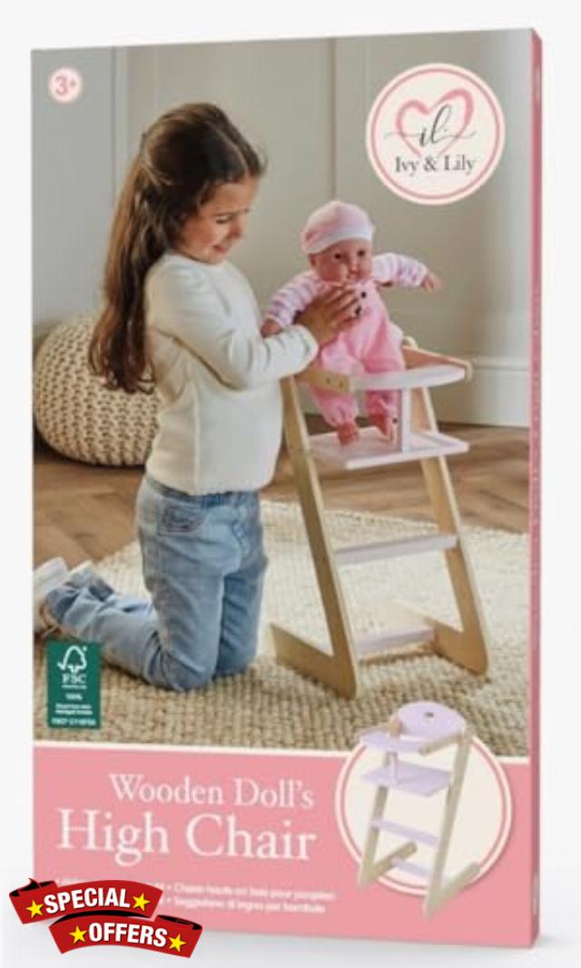Dimples Wooden Doll High Chair