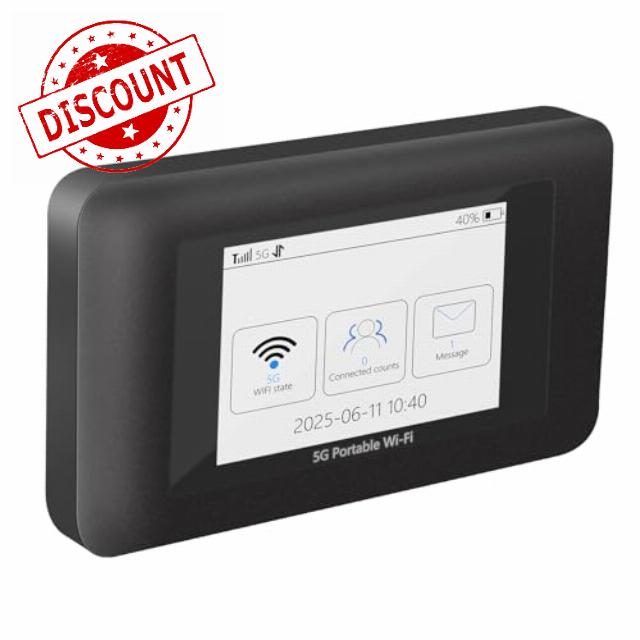 5G Wi-Fi 6 eSIM Mobile Hotspot/Portable Wifi Hotspot with Nano Sim Slot - Up to 2.7Gbps