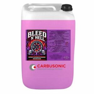 Carbusonic Bleed N’ Hell Citrus Inferno Parts Washer Degreaser Concentrate 20L – Water Based Heavy Duty Cleaner for Engines