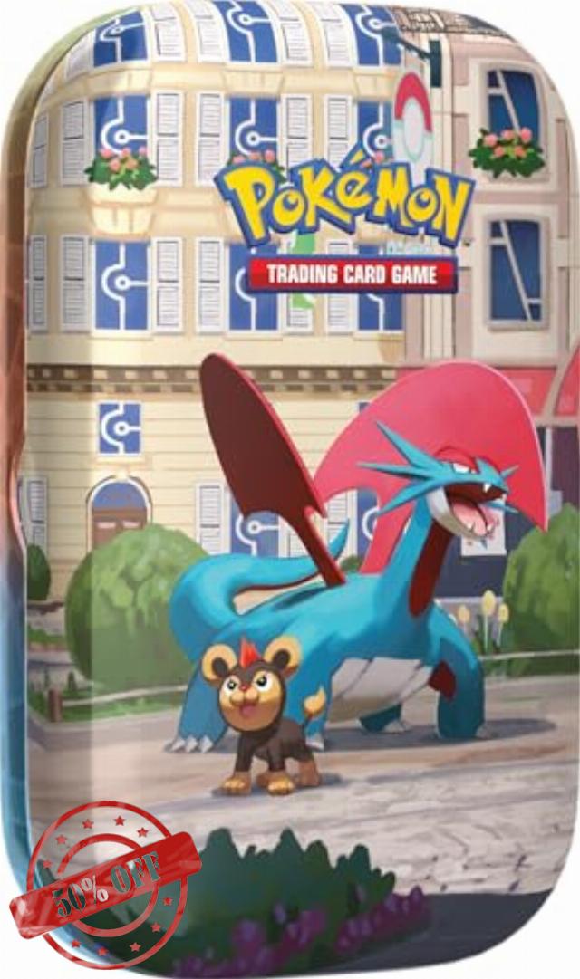 Pokémon TCG: Lumiose City Mini Tin: Salamence & Litleo (2 booster packs
