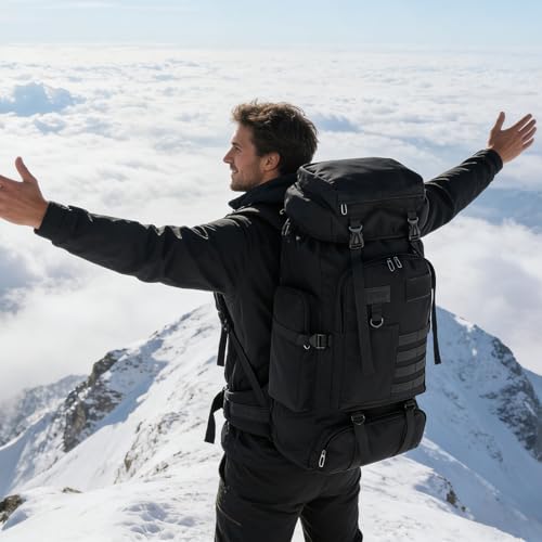 80L Waterproof Large Rucksack Travel Daypack for Men Women
