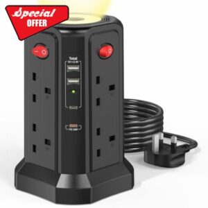 Tower Extension Lead with 20W USB C Fast Charger