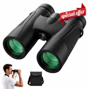 High Power 25X60 Binoculars for Adults Waterproof 60mm Big Eyepiece Fogproof Binoculars with BAK4 Prism FMC Lens for Outdoor Stargazing Traveling Wildlife Bird Watching (Black)