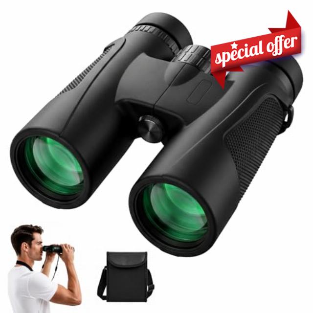 High Power 25X60 Binoculars for Adults Waterproof 60mm Big Eyepiece Fogproof Binoculars with BAK4 Prism FMC Lens for Outdoor Stargazing Traveling Wildlife Bird Watching (Black)