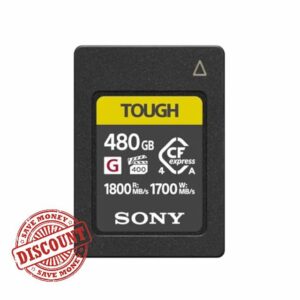 Sony CEA-G Series TOUGH 480GB CFexpress Type A Memory Card – VPG400 Ultra High Speed (Up to 1800MB/s Read & 1700MB/s Write) – Prof 4K/8K Video