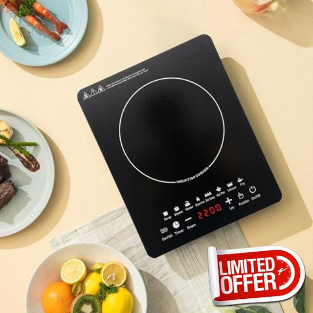 1450W Touch Control Induction Cooktop 8 Power Levels