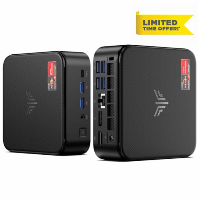 NiPoGi E3B Mini PC AMD Ryzen 7 7735HS(up to 4.75GHz 8C/16T) Mini Computer 24GB LPDDR5 1TB SSD Mini PC Windows 11 Pro Radeon 680M Graphics/4K Triple Display/WiFi 6/BT5.2/HDMI+DP+Type C/Office/Gaming