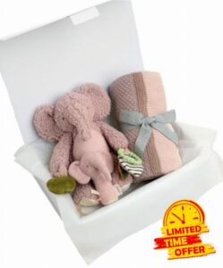 Mamas & Papas Pink Blanket & Elephant Gift Box