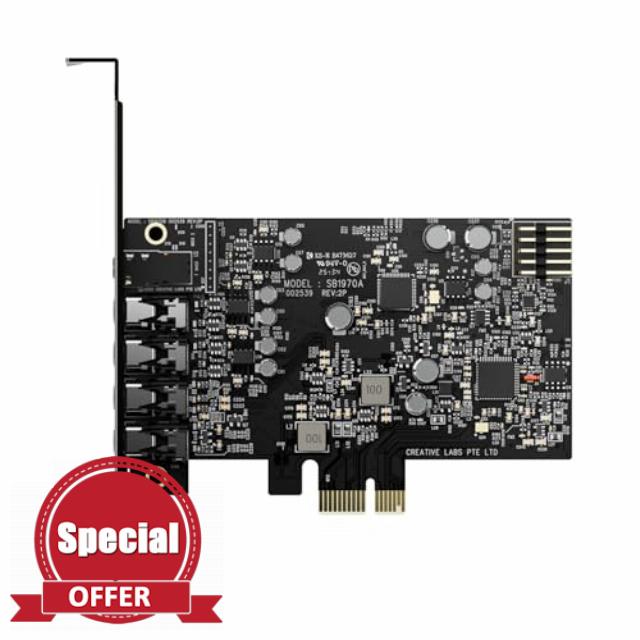 CREATIVE Sound Blaster Audigy Fx Pro Hi-res PCI-e Sound Card with 7.1 Discrete and Virtual Surround