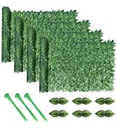 3PCS Artificial Ivy Fence Screening, 3m x 1m Artificial Hedge Screening, Privacy Fence Screen Art...