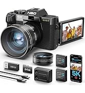 NBD 5K Digital Camera 64MP with Autofocus & 180° Flip Screen, Compact Vlogging Camera with WiFi, ...