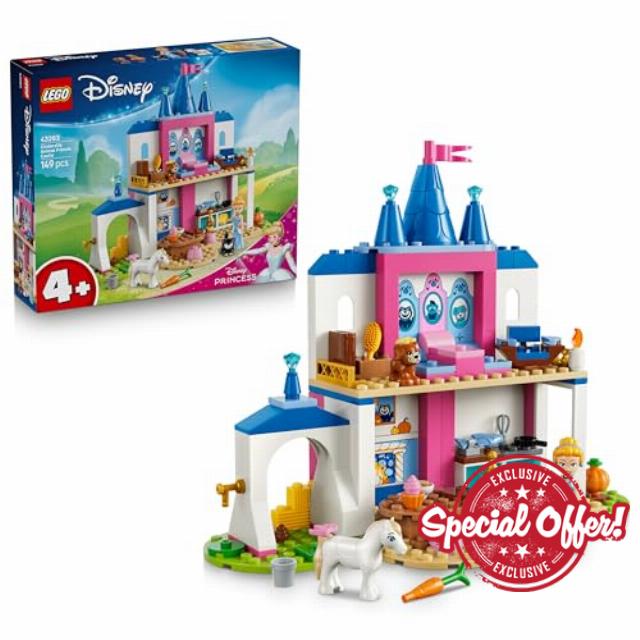 LEGO | Disney Princess Cinderella Animal Friends Castle Toy - Educational Set w/Mini Doll & 4 Animal Figures - Birthday Gift for 4+ Year Old Girls & Fans - 43283