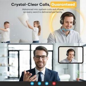 Wireless Headset with Mic for Work