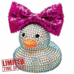 Sotiff Cheerleader Gifts Ideas Rhinestone Crystal Rubber Ducks You've Been Cheer Ducked Cheer Team Inspirational Gift Accessories for Women Teammate (Rose Red)
