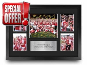 HWC Trading Arsenal Premier League Champions 25/26 Winners 2026 Gifts Printed Signed Autograph Picture for Football Fans and Supporters - A3 Framed (ID-006162)