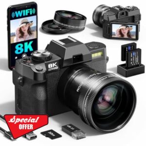 G-Anica 8K Capable Vlogging Camera & 64MP Digital Camera – AI-Enhanced Ultra HD Video