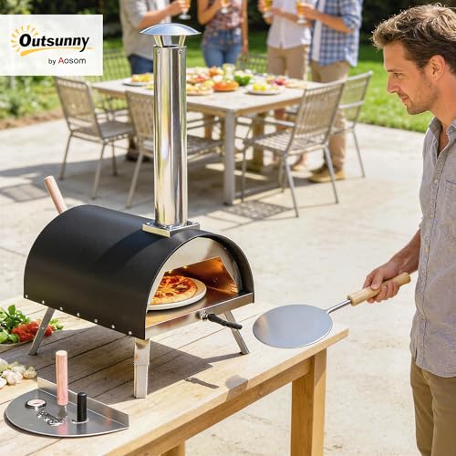 Portable Pellet Wood Fired Pizza Maker with Rotating Stone