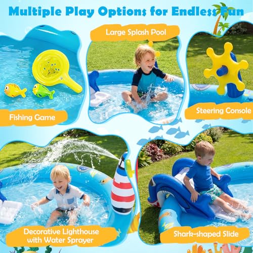 Outdoor Kids Oval Wading Swimming Pool Children Summer Water Park (188 x 153 x 63cm